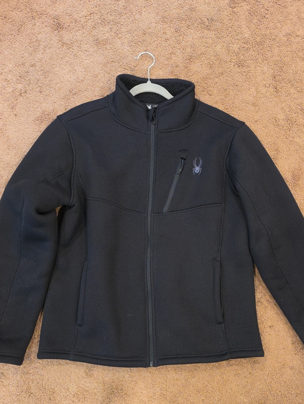 Spyder Mens Black Full-Zip Utility Fleece Jacket